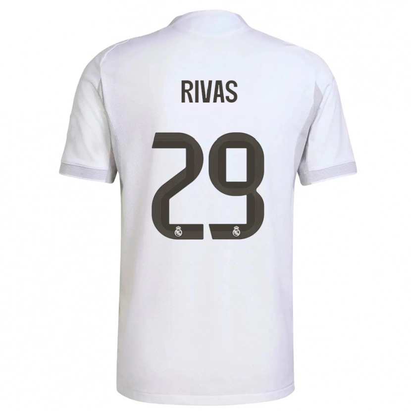 Danxen Hombre Camiseta Mario Rivas #29 Blanco Amarillo 1ª Equipación 2025/26 La Camisa México
