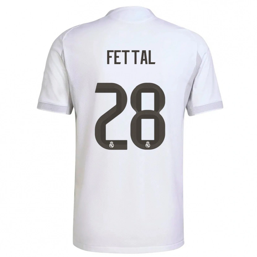 Danxen Hombre Camiseta Rachad Fettal #28 Blanco Amarillo 1ª Equipación 2025/26 La Camisa México