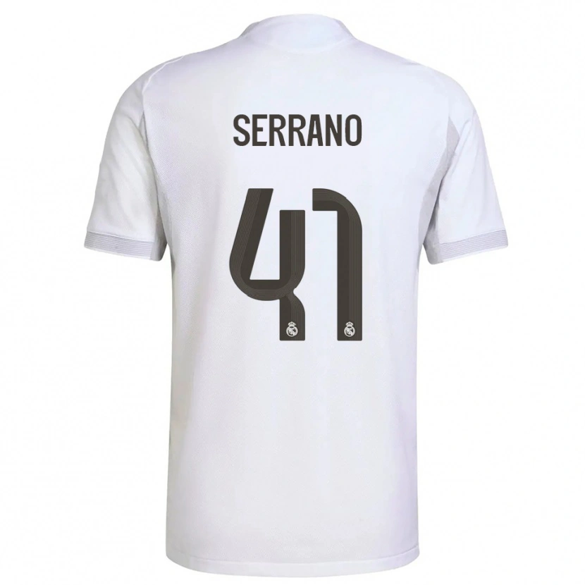 Danxen Hombre Camiseta Manu Serrano #41 Blanco Amarillo 1ª Equipación 2025/26 La Camisa México