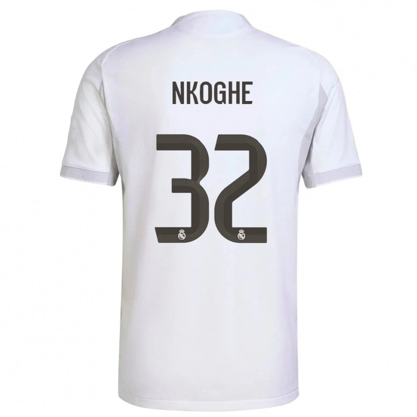 Danxen Hombre Camiseta Ariel Nkoghe #32 Blanco Amarillo 1ª Equipación 2025/26 La Camisa México