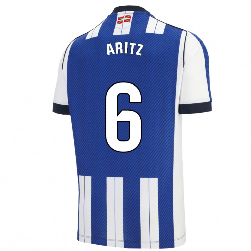 Danxen Hombre Camiseta Aritz Elustondo #6 Azul Blanco 1ª Equipación 2025/26 La Camisa México