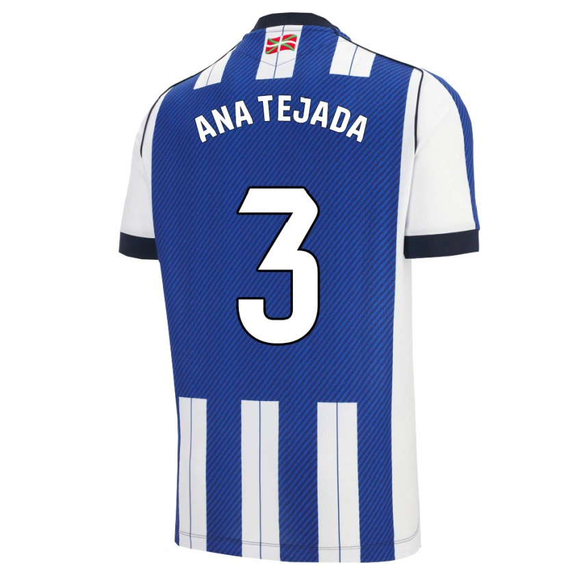 Danxen Hombre Camiseta Ana Tejada Jiménez #3 Azul Blanco 1ª Equipación 2025/26 La Camisa México