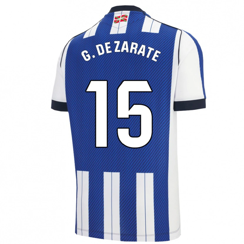 Danxen Hombre Camiseta Urko González De Zárate #15 Azul Blanco 1ª Equipación 2025/26 La Camisa México