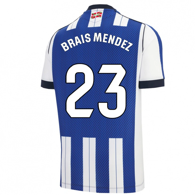 Danxen Hombre Camiseta Brais Méndez #23 Azul Blanco 1ª Equipación 2025/26 La Camisa México