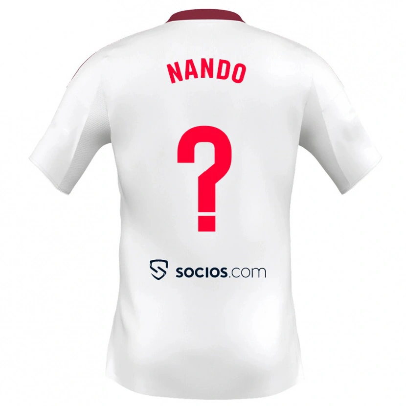 Danxen Hombre Camiseta Nando Sánchez #0 Blanco Rojo 1ª Equipación 2025/26 La Camisa México