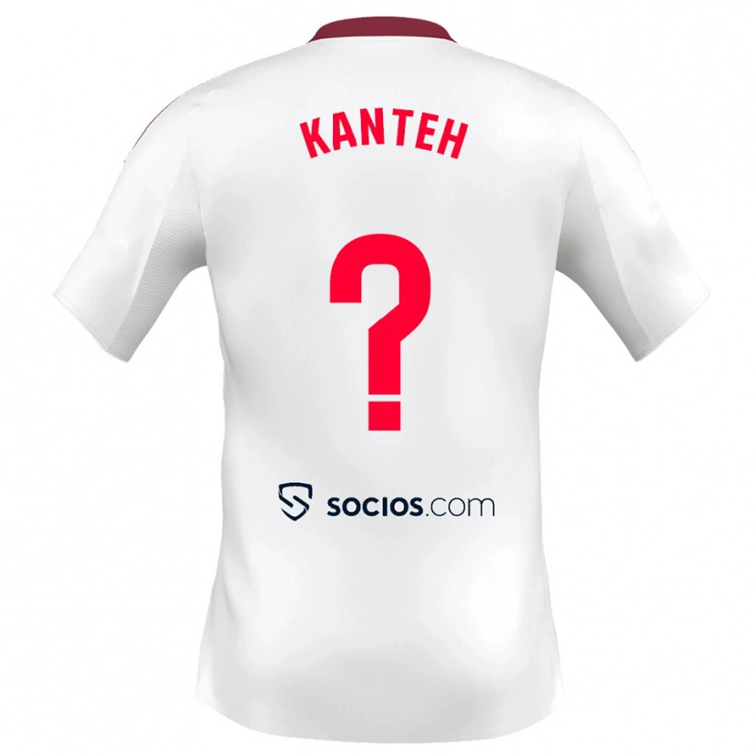Danxen Hombre Camiseta Fatou Kanteh #0 Blanco Rojo 1ª Equipación 2025/26 La Camisa México