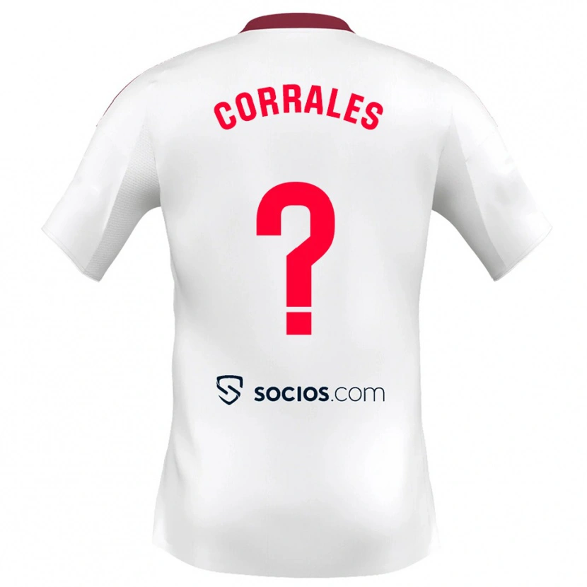 Danxen Hombre Camiseta Lucía Corrales #0 Blanco Rojo 1ª Equipación 2025/26 La Camisa México