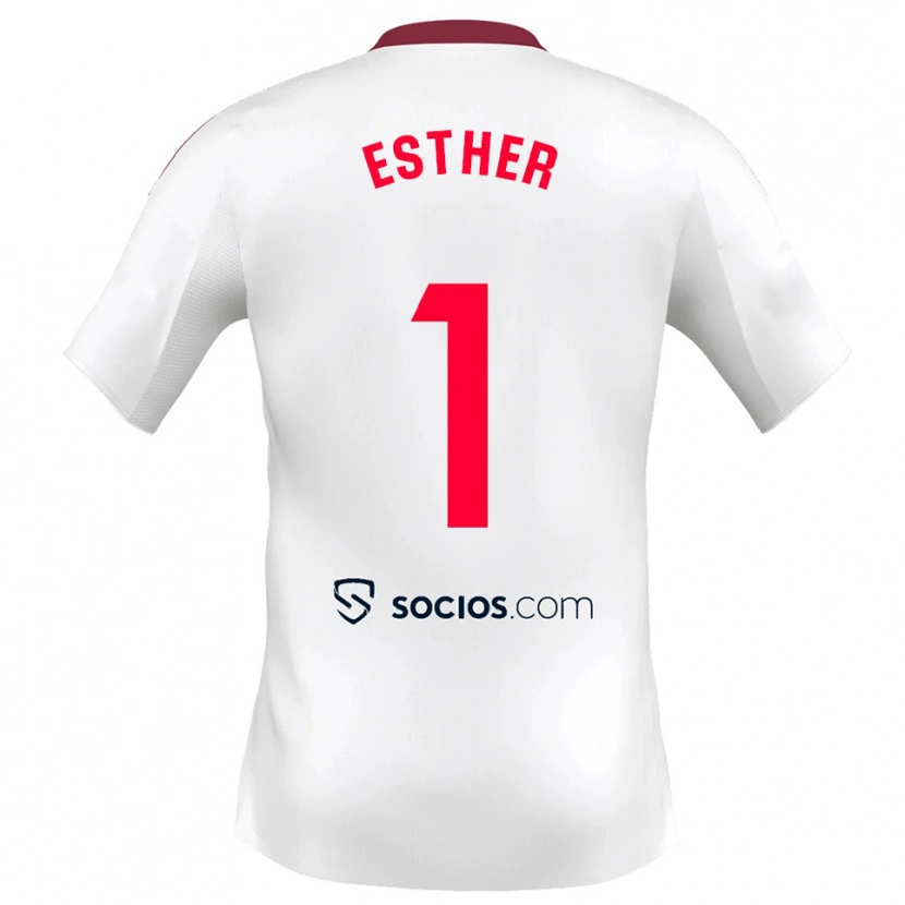 Danxen Hombre Camiseta Esther Sullastres Ayuso #1 Blanco Rojo 1ª Equipación 2025/26 La Camisa México