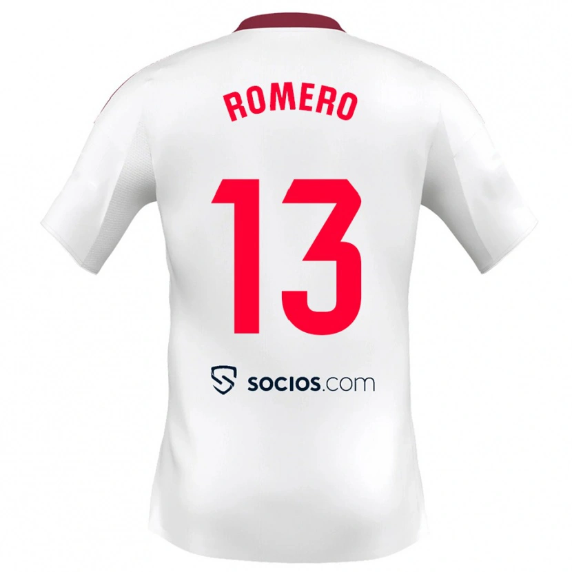 Danxen Hombre Camiseta Rafael Romero #13 Blanco Rojo 1ª Equipación 2025/26 La Camisa México