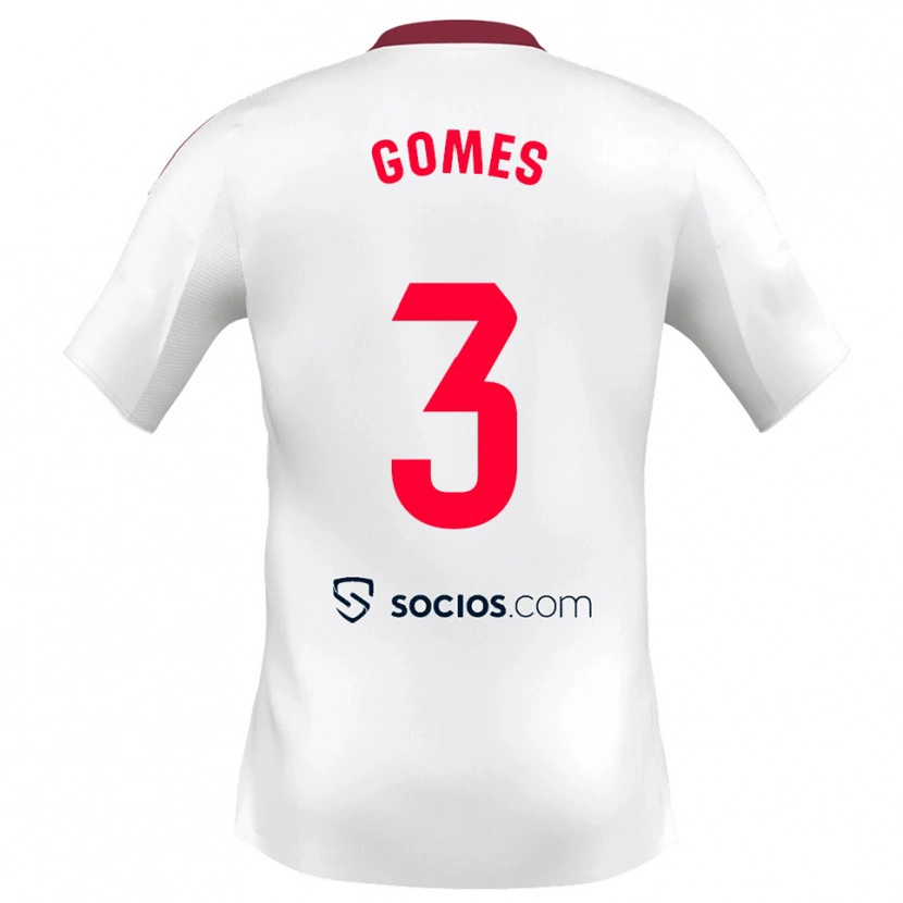 Danxen Hombre Camiseta Diana Gomes #3 Blanco Rojo 1ª Equipación 2025/26 La Camisa México