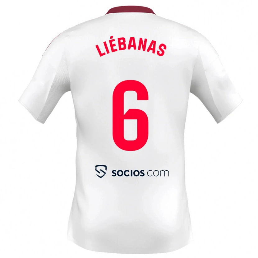 Danxen Hombre Camiseta José Manuel Liébanas #6 Blanco Rojo 1ª Equipación 2025/26 La Camisa México