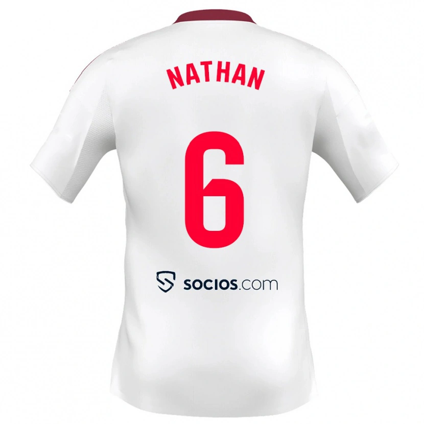 Danxen Hombre Camiseta Nathan Sánchez #6 Blanco Rojo 1ª Equipación 2025/26 La Camisa México