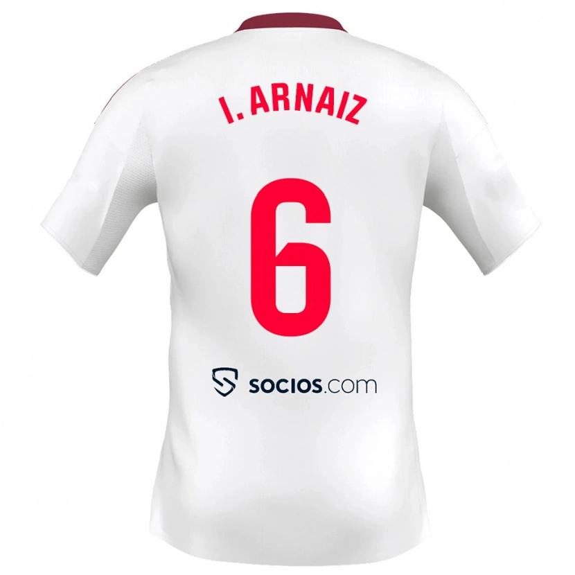 Danxen Hombre Camiseta Iris Arnaiz Gil #6 Blanco Rojo 1ª Equipación 2025/26 La Camisa México
