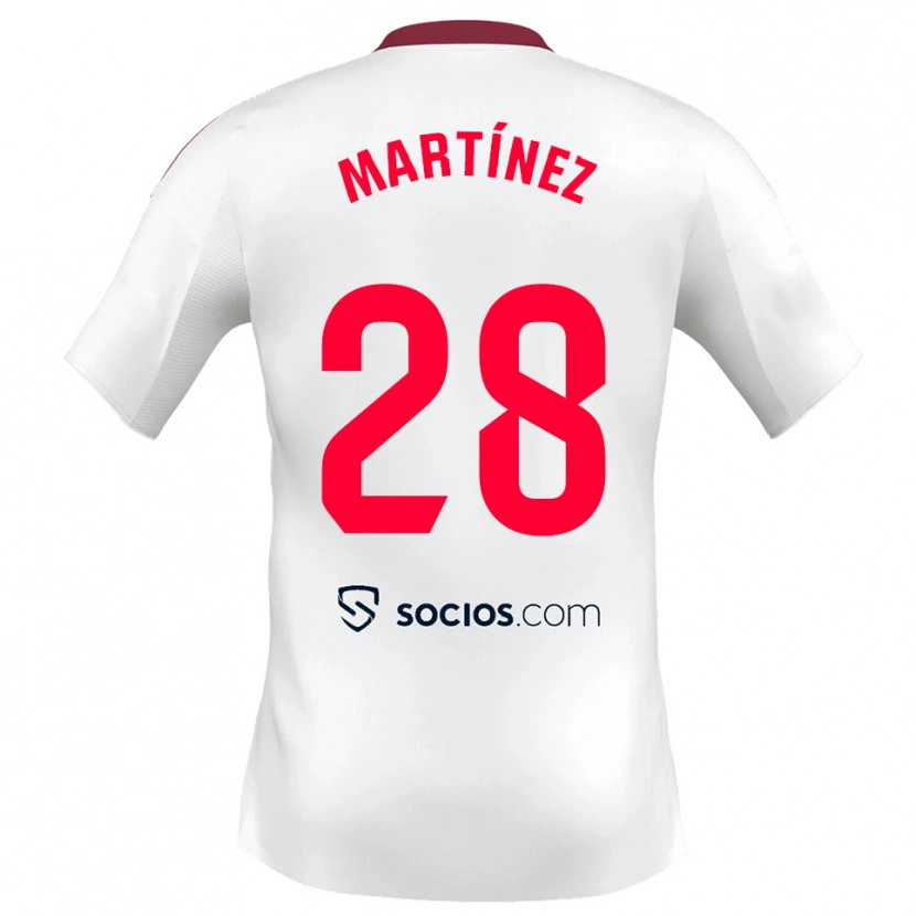 Danxen Hombre Camiseta Hugo Martínez #28 Blanco Rojo 1ª Equipación 2025/26 La Camisa México