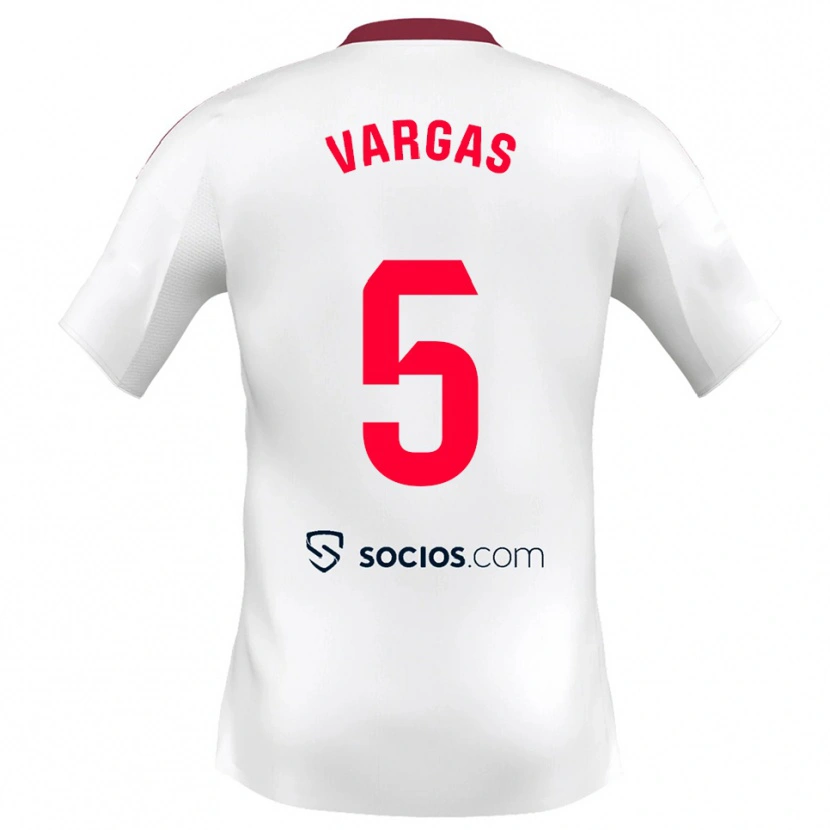 Danxen Hombre Camiseta Rubén Vargas #5 Blanco Rojo 1ª Equipación 2025/26 La Camisa México