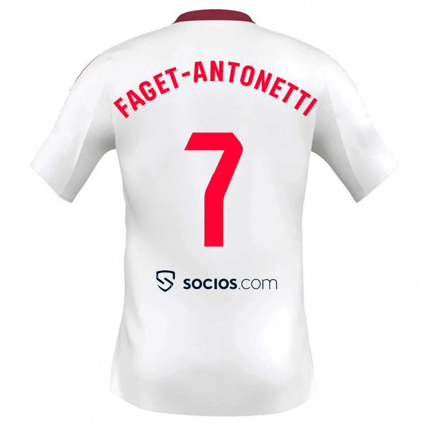 Danxen Hombre Camiseta Roméo Faget-Antonetti #7 Blanco Rojo 1ª Equipación 2025/26 La Camisa México
