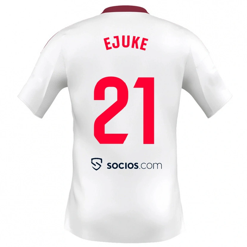 Danxen Hombre Camiseta Chidera Ejuke #21 Blanco Rojo 1ª Equipación 2025/26 La Camisa México