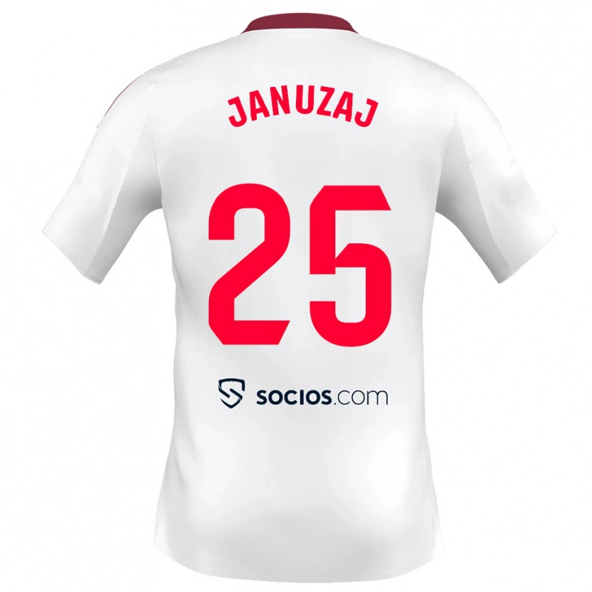 Danxen Hombre Camiseta Adnan Januzaj #25 Blanco Rojo 1ª Equipación 2025/26 La Camisa México