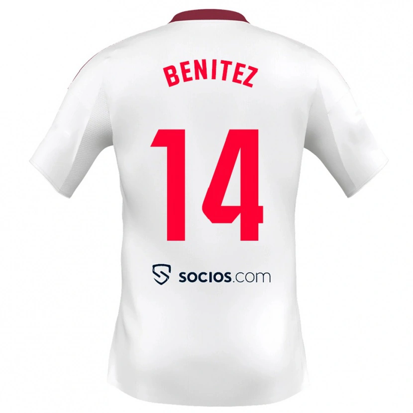 Danxen Hombre Camiseta Emilio Benítez #14 Blanco Rojo 1ª Equipación 2025/26 La Camisa México