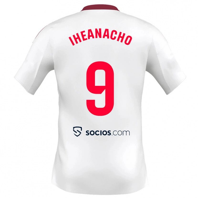 Danxen Hombre Camiseta Kelechi Iheanacho #9 Blanco Rojo 1ª Equipación 2025/26 La Camisa México