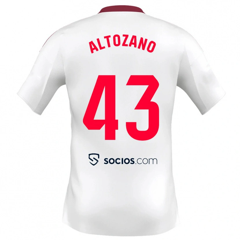 Danxen Hombre Camiseta Edu Altozano #43 Blanco Rojo 1ª Equipación 2025/26 La Camisa México