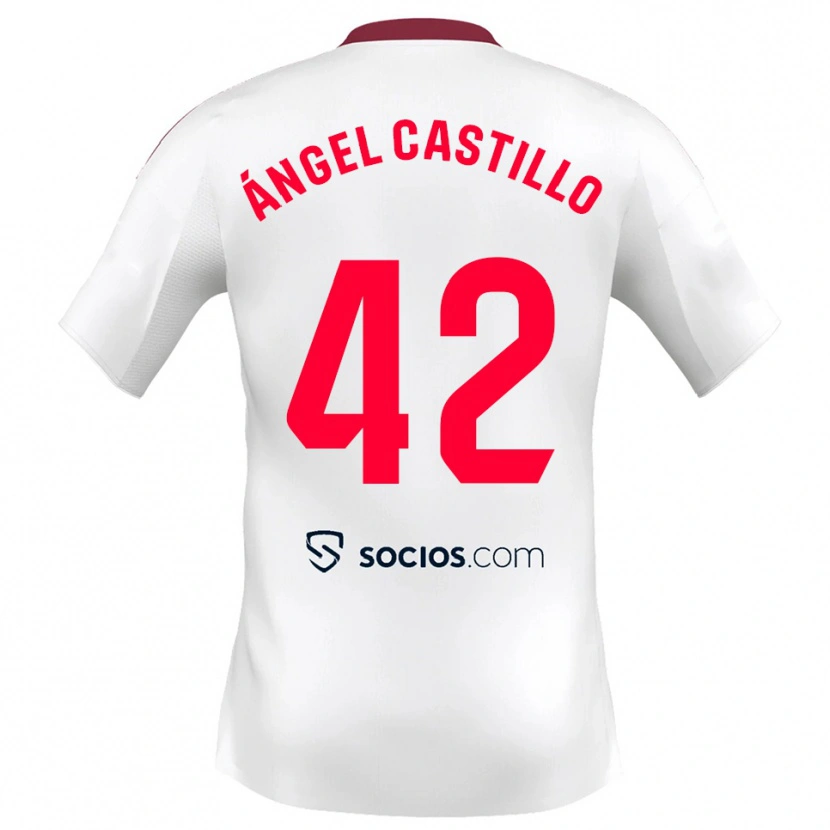 Danxen Hombre Camiseta Manuel Ángel Castillo #42 Blanco Rojo 1ª Equipación 2025/26 La Camisa México