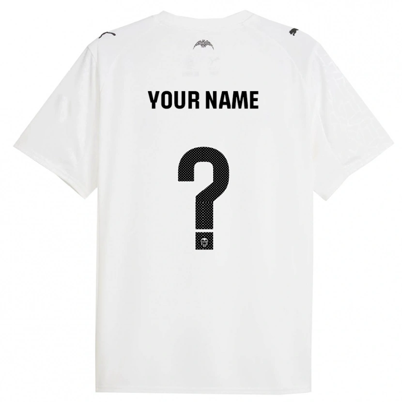 Danxen Hombre Camiseta Su Nombre #0 Blanco Negro 1ª Equipación 2025/26 La Camisa México