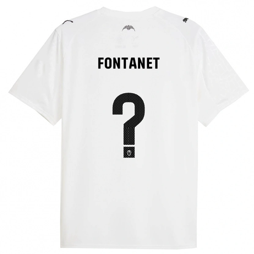 Danxen Hombre Camiseta Joel Fontanet #0 Blanco Negro 1ª Equipación 2025/26 La Camisa México