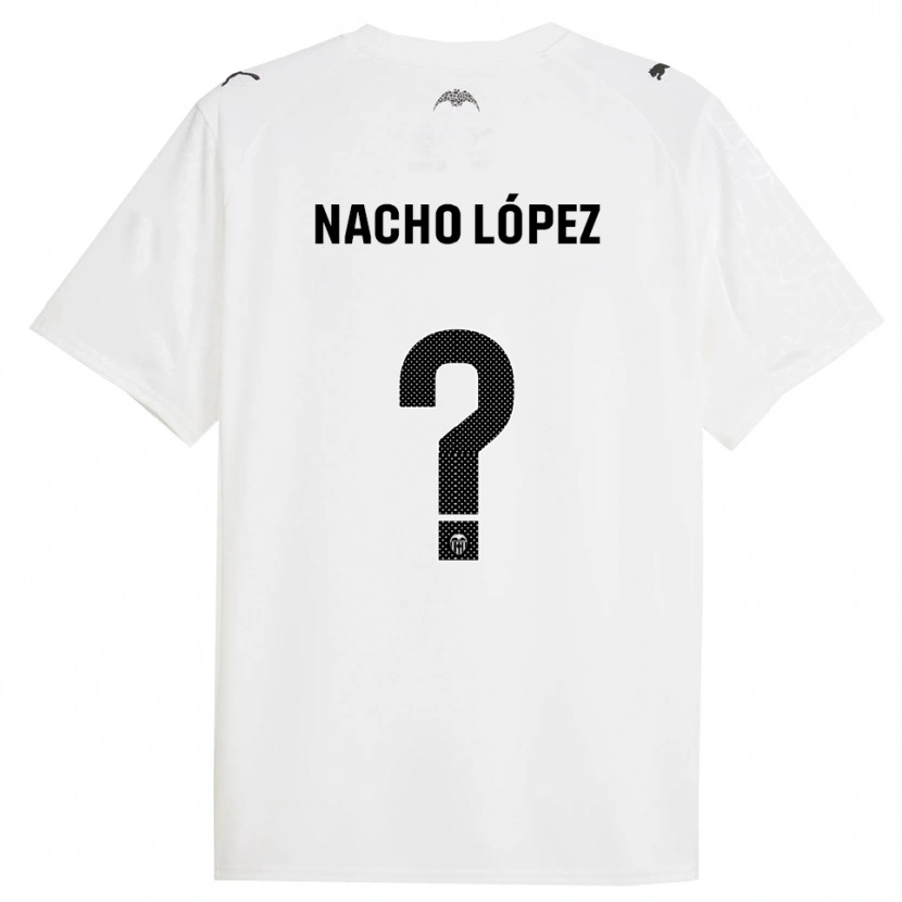 Danxen Hombre Camiseta Nacho López #0 Blanco Negro 1ª Equipación 2025/26 La Camisa México