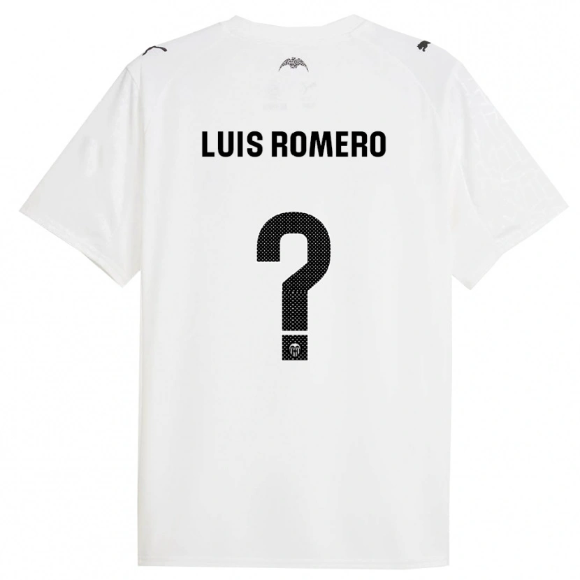 Danxen Hombre Camiseta Luis Romero #0 Blanco Negro 1ª Equipación 2025/26 La Camisa México