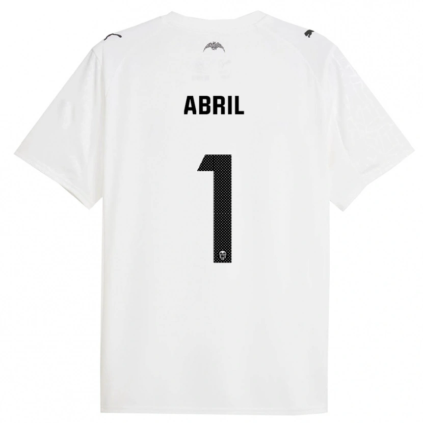 Danxen Hombre Camiseta Vicent Abril #1 Blanco Negro 1ª Equipación 2025/26 La Camisa México