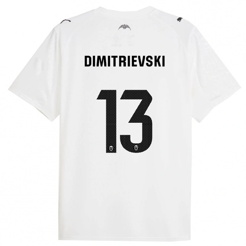 Danxen Hombre Camiseta Stole Dimitrievski #13 Blanco Negro 1ª Equipación 2025/26 La Camisa México