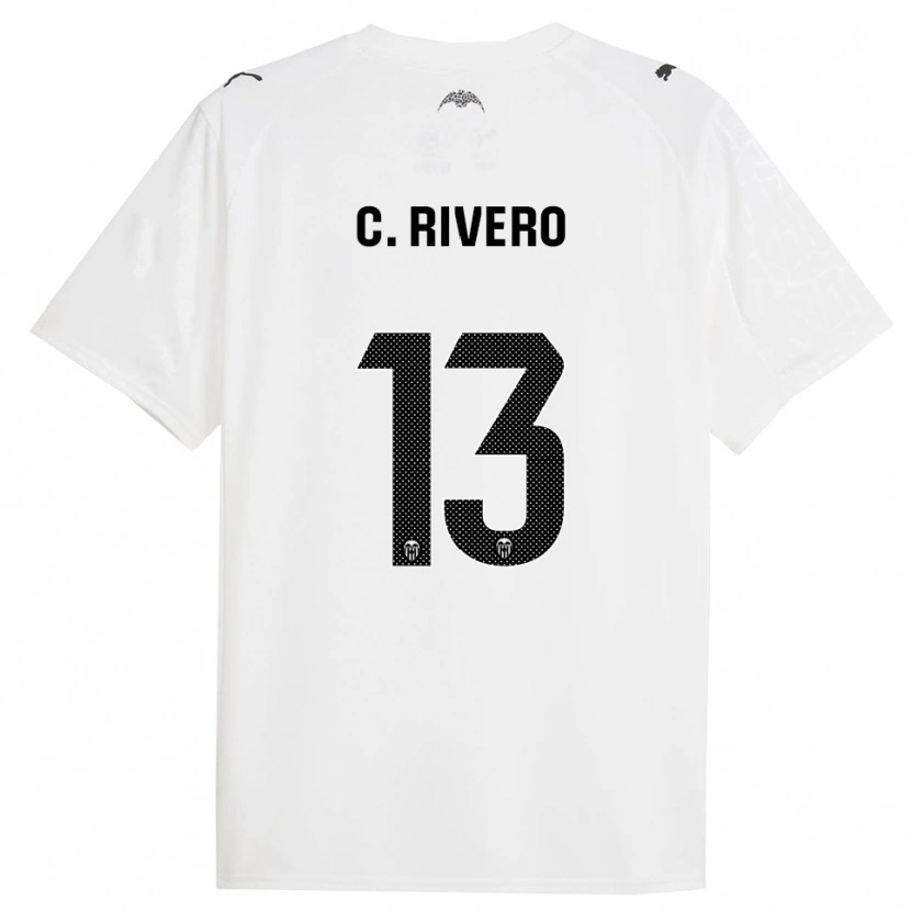 Danxen Hombre Camiseta Cristian Rivero #13 Blanco Negro 1ª Equipación 2025/26 La Camisa México