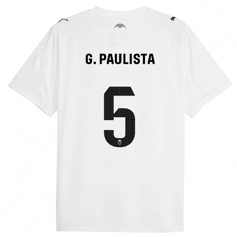 Danxen Hombre Camiseta Gabriel Paulista #5 Blanco Negro 1ª Equipación 2025/26 La Camisa México