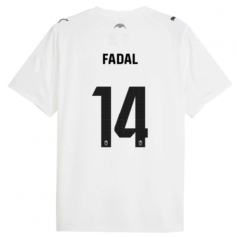 Danxen Hombre Camiseta Ali Fadal #14 Blanco Negro 1ª Equipación 2025/26 La Camisa México