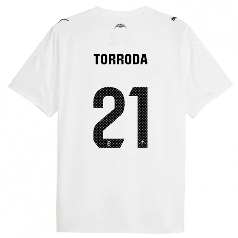 Danxen Hombre Camiseta Anna Torroda #21 Blanco Negro 1ª Equipación 2025/26 La Camisa México