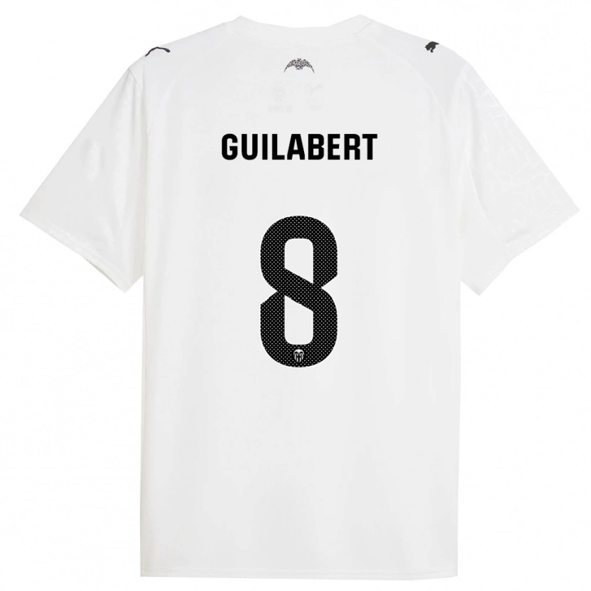 Danxen Hombre Camiseta Mario Guilabert #8 Blanco Negro 1ª Equipación 2025/26 La Camisa México
