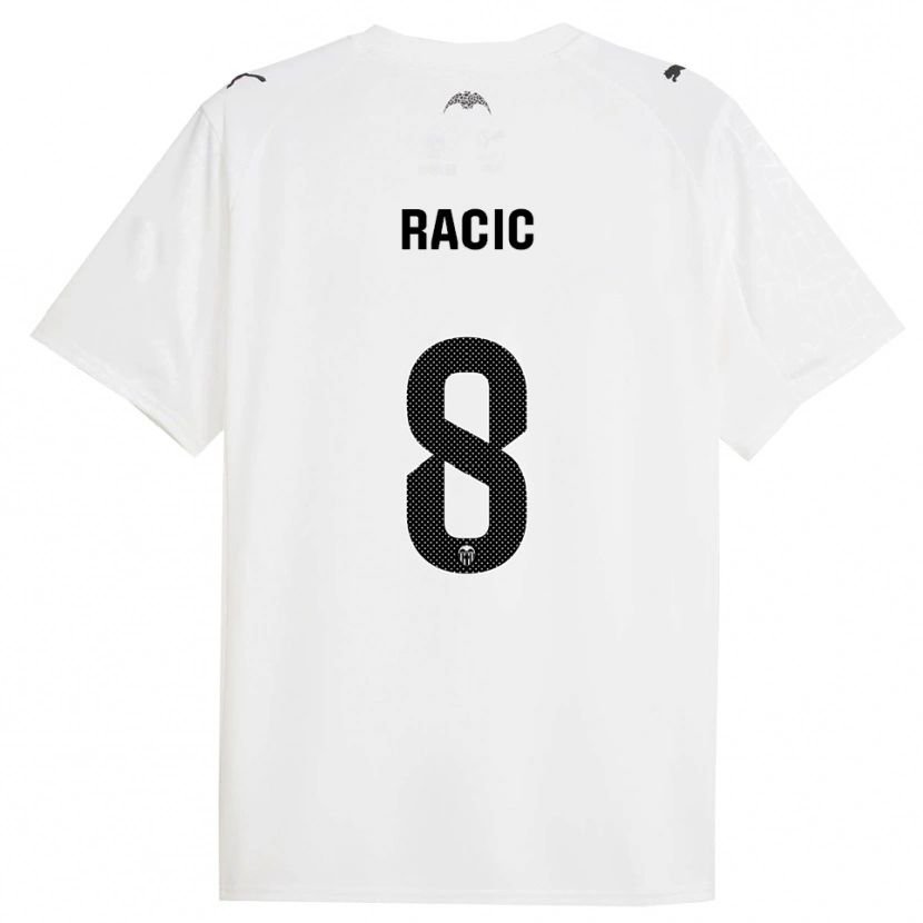 Danxen Hombre Camiseta Uros Racic #8 Blanco Negro 1ª Equipación 2025/26 La Camisa México
