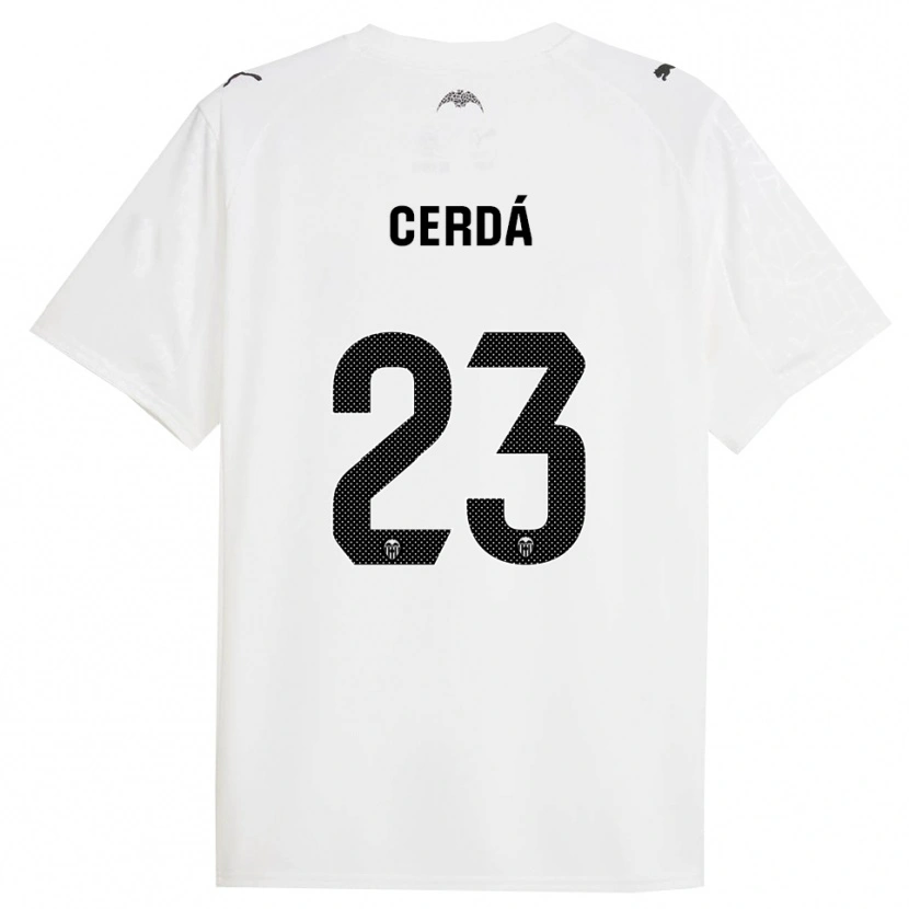 Danxen Hombre Camiseta Alex Cerdá #23 Blanco Negro 1ª Equipación 2025/26 La Camisa México