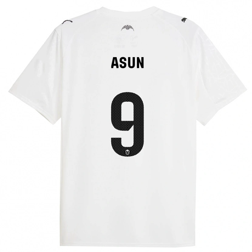 Danxen Hombre Camiseta Asun #9 Blanco Negro 1ª Equipación 2025/26 La Camisa México