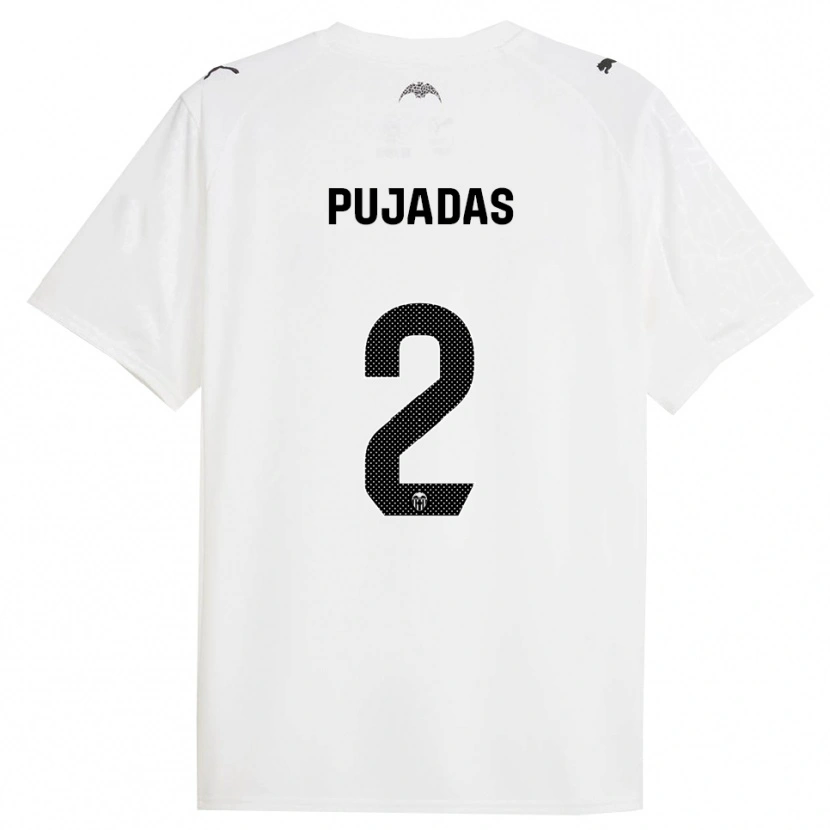 Danxen Hombre Camiseta Berta Pujadas #2 Blanco Negro 1ª Equipación 2025/26 La Camisa México
