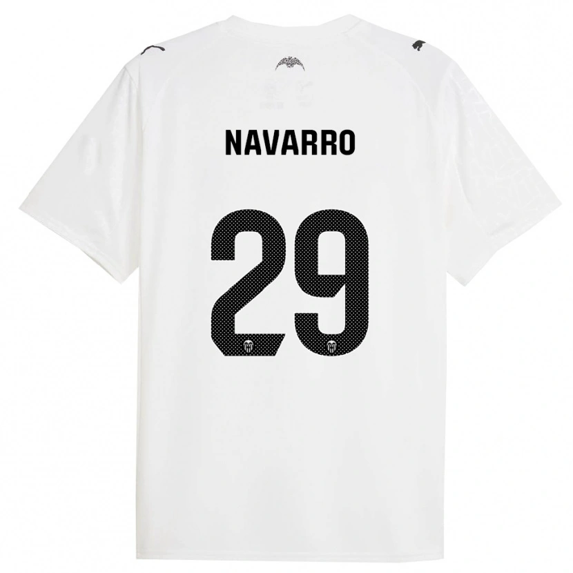 Danxen Hombre Camiseta Marcos Navarro #29 Blanco Negro 1ª Equipación 2025/26 La Camisa México