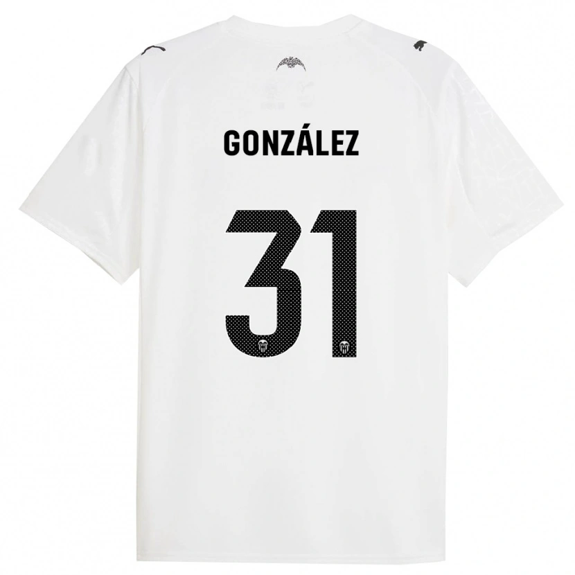 Danxen Hombre Camiseta Mario González #31 Blanco Negro 1ª Equipación 2025/26 La Camisa México