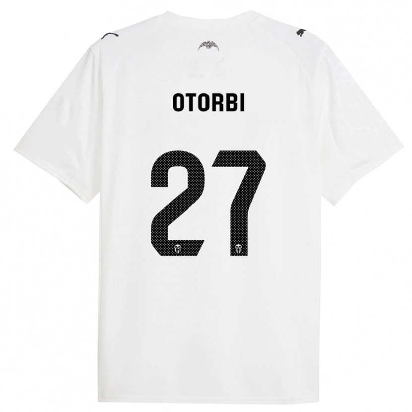 Danxen Hombre Camiseta David Otorbi #27 Blanco Negro 1ª Equipación 2025/26 La Camisa México