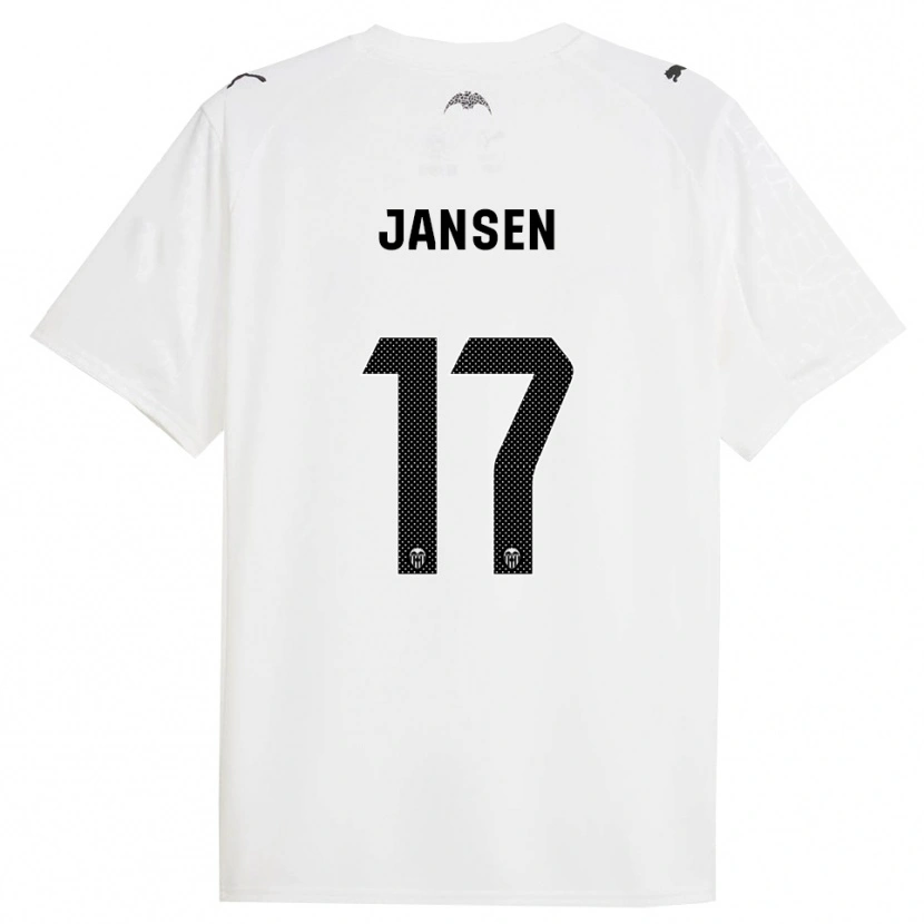 Danxen Hombre Camiseta Ellen Jansen #17 Blanco Negro 1ª Equipación 2025/26 La Camisa México