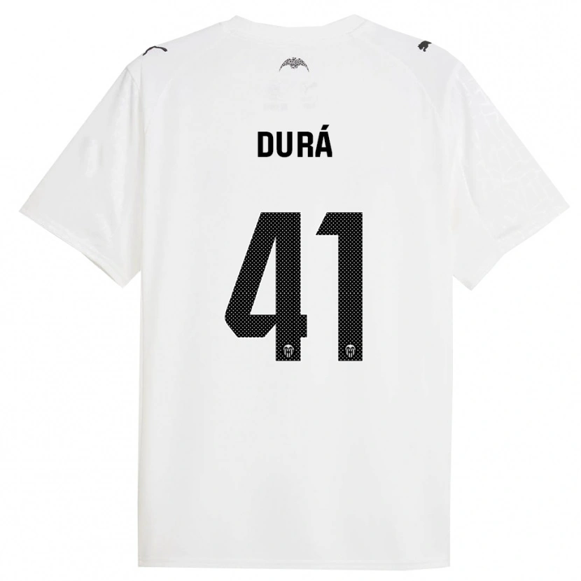 Danxen Hombre Camiseta Jaume Durá #41 Blanco Negro 1ª Equipación 2025/26 La Camisa México