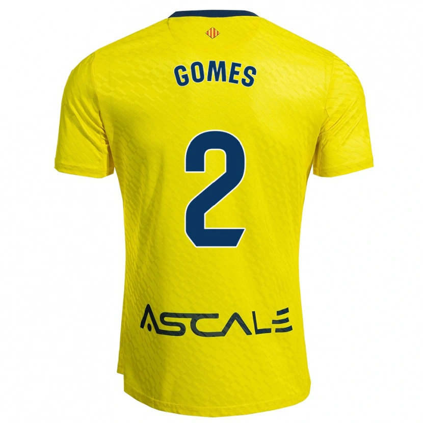 Danxen Hombre Camiseta Vique Gomes #2 Amarillo Marino 1ª Equipación 2025/26 La Camisa México