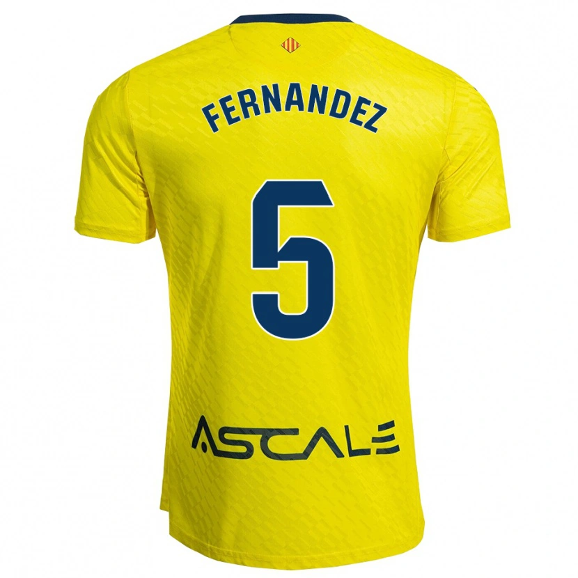 Danxen Hombre Camiseta Álvaro Fernández #5 Amarillo Marino 1ª Equipación 2025/26 La Camisa México