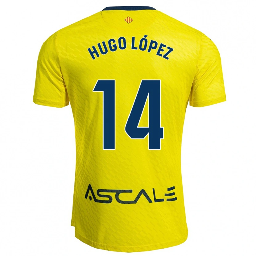 Danxen Hombre Camiseta Hugo López #14 Amarillo Marino 1ª Equipación 2025/26 La Camisa México