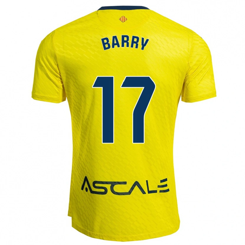 Danxen Hombre Camiseta Mahamoud Barry #17 Amarillo Marino 1ª Equipación 2025/26 La Camisa México